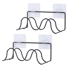 Mamiya黏貼式圓形拖鞋掛勾 黑色, 2個