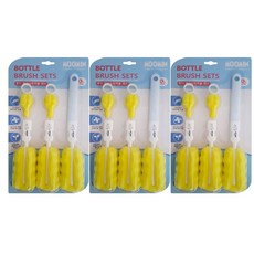 Moomin 可替換式奶瓶刷奶嘴刷組, 3組, 混色