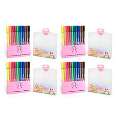 모닝글로리 6000 키다리 사인펜 24색 여, 혼합 색상, 4개입