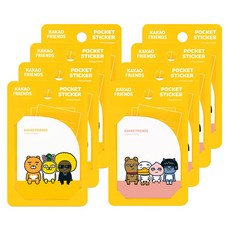 아이콘스 카카오프렌즈 포켓 스티커 오렌지 4p + 핑크 4p, 혼합 색상, 1세트