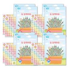 쁘띠팬시 칭찬판 2p + 칭찬스티커 2p 세트 베스트 영문쿠룸이, 혼합 색상, 4세트