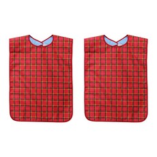 ELP Korea格子老人用圍兜, 紅A, 2件