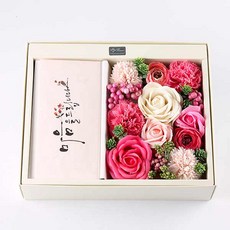 瓜吉焦香皂花豪華康乃馨零用錢盒+零用錢袋隨機送, 粉色的