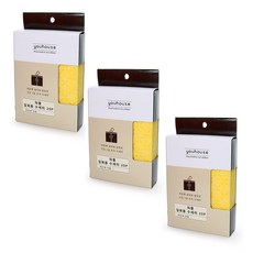 youhouse 鬆餅格紋拋棄式菜瓜布 20p, 黃色, 3個, 20入