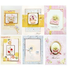 From&To 感謝賀卡+信封+信紙 6款 6入, T210, 1組