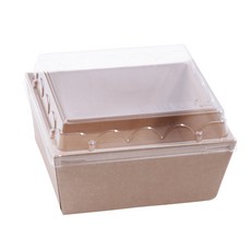 Bom91 牛皮紙方形便當盒 DHP-652-60 12.3 x 11.2 x 6 cm, 1入, 20個