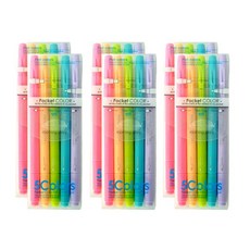 Morning Glory 兩面袖珍彩筆5支, 混色, 6套