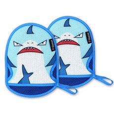 Manito 嬰兒搓澡手套, Shark(Adult), 2入