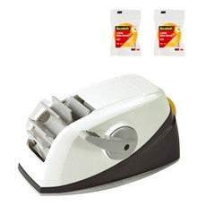 3M Scotch 按壓式膠帶台+膠帶補充包 18mm+12mm, 黑色, 1組