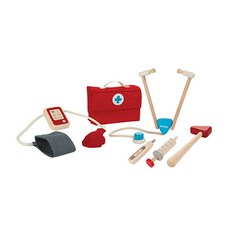 플랜토이즈 원목장난감 역할놀이 닥터세트 3451, 빨강 + 파랑 + 회색, 1개