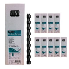 Fellowes 斐樂 綁定塑料環A4 100p x 10, 黑色, 12mm