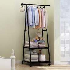 Yeeun 移動式層架衣帽架, 黑色