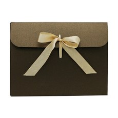 Donna&deco Eve 蝴蝶結裝飾袋 L 棕色 5入 + 緞帶 淺棕色 5入, 混合顏色, 1套