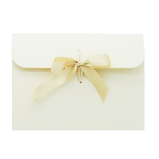 Dona&Deco Eve 緞帶裝飾信封 L 象牙白 5入 + 淺棕色緞帶 5入, 混合顏色, 1套