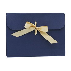 Donna&deco Eve 蝴蝶結裝飾袋 L 深藍色 5入 + 淺棕色緞帶 5入, 混合顏色, 1套