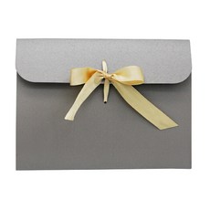 Donna&deco Eve 蝴蝶結裝飾袋 L 灰色 5入 + 淺棕色緞帶 5入, 混合顏色, 1套