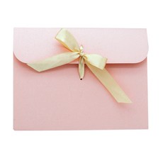 Donna&deco Eve 蝴蝶結裝飾袋 L 淺粉色 5入 + 淺棕色緞帶 5入, 混合顏色, 1套