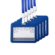 VICDREAM Milky ID 名牌 橫式 附掛繩 VIC-6633 5入, 藍色, 2套