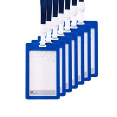 VICDREAM 彩虹ID識別證 直式 附掛繩 VIC-6612 7入, 藍色, 2套