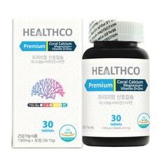 헬스코 프리미엄 산호칼슘 마그네슘 + 비타민D + 아연, 30정, 1개