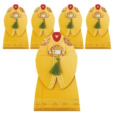 From&To 感謝祝賀新年賀卡 5入 + 信封 5入 T303-3, 混合顏色, 1套