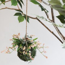 都市花園 胡枝子圓球人造花吊飾, 粉紅色