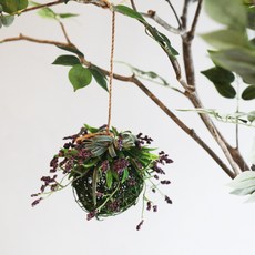 都市花園 胡枝子圓球人造花吊飾, 紫色