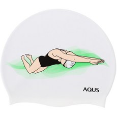 AQUS 矽膠泳帽 BODYWAVE AC1905, 白色, 1個