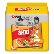 농심 해피라면 순한맛 106g, 5개