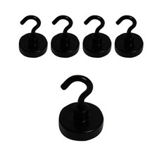 까사마루 매직 타공판 후크자석 25 x 36 mm, 5개, 블랙