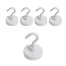 CASAMARU 洞洞收納板磁鐵掛鉤 25*36mm, 5個, 白色