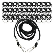 雙掛鉤識別證掛繩 3mm, 黑色, 100入