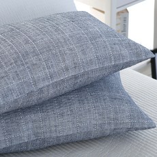 지베딩 시어서커 크래용 베개커버 2p + 베개솜 2p, 블루, 1개