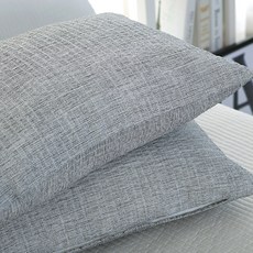 Jibeding 泡泡紗刮痕枕頭套 2入 + 枕芯 2入, 灰色, 1個