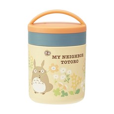 스케이터 토토로 플라워 핸들 원형 보온 보냉 도시락, 혼합 색상, 300ml, 1개