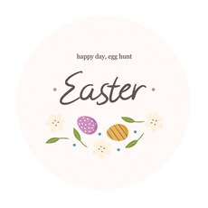 도나앤데코 오늘은 부활절 휘날리는 꽃잎 원형 스티커 5cm, 혼합 색상, 60개입