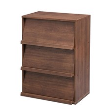 아이리스 3단 책꽂이 도어형 시스템 공간박스 CHR-3, 브라운, 1개