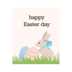 도나앤데코 봄빛 부활절 달걀굴리는 리본토끼 작은사각스티커 4cm, 혼합 색상, 60개입