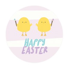 도나앤데코 동물친구들의 부활절 쌍둥이 미니꼬꼬 원형 스티커 5cm, 혼합 색상, 60개입