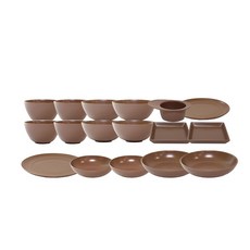 Pblue Roslagen 4人份家用碗盤餐具組, 1套, 香檳色, 飯碗 4p + 湯碗 4p + 醬料碟 + 小正方盤 2p + 圓盤 19cm + 23cm + 中碟 2p + 大碟 2p