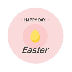 도나앤데코 오늘은 부활절 황금달걀 원형 스티커 4cm, 혼합 색상, 60개입