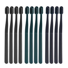 Sengdo 生活道感 雙重細軟毛牙刷 綠色 4入 + 藍色 4入 + 黑色 4入, 1套, 12入