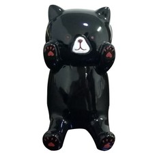 미니띠네 휴대폰 거치대 겸용 고양이 저금통 인테리어, 블랙, 1개
