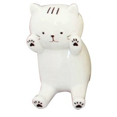 미니띠네 휴대폰 거치대 겸용 고양이 저금통 인테리어, 화이트, 1개