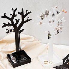 알뜨리 트리 귀걸이 보관함, 블랙, 화이트, 2개