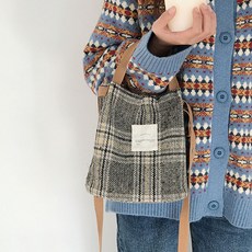 SN毛織格紋兩用包