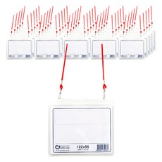 韓國製透明橫式工作證件套 122*95mm, 紅色的, 100件