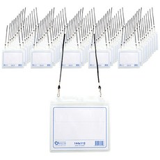 韓國製透明橫式工作證件套 144*112mm, 黑色的, 100件