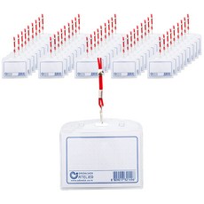 韓國製透明橫式學生名牌證件套 95*65mm, 紅色的, 200件