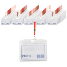 韓國製透明橫式工作證件套 85*54mm, 橘子, 200件